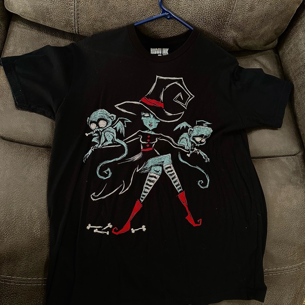Mystical Black Short Sleeve Tee with Red and Blue Accents
